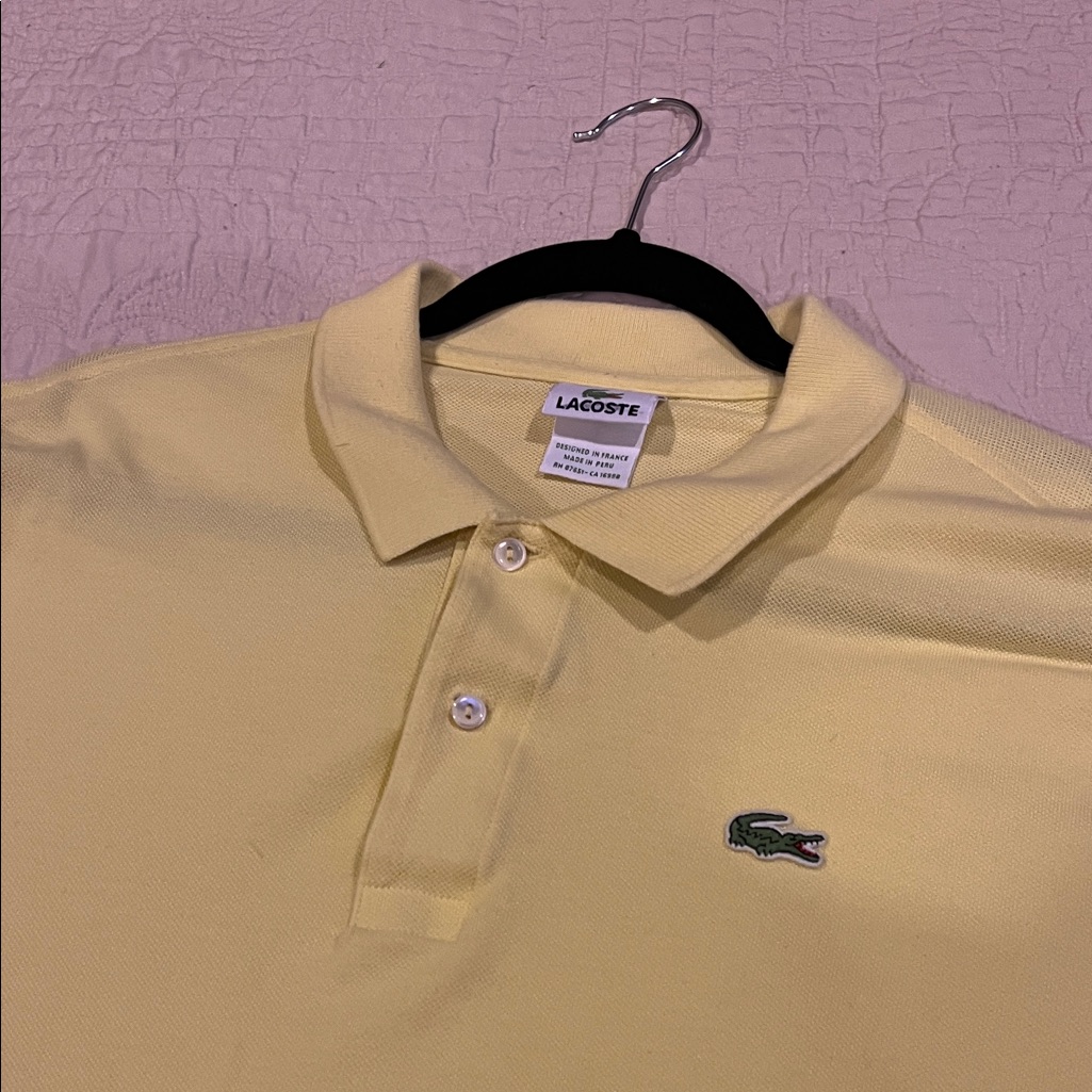 Lacoste Mens Light Yellow Polo Shirt